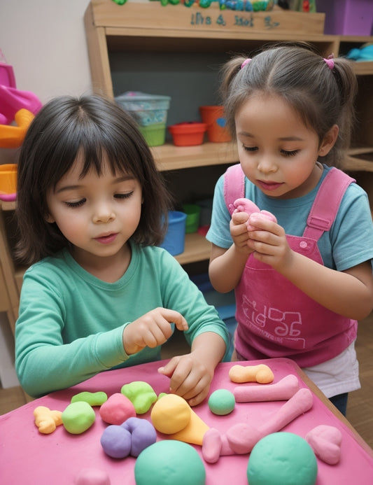 Kids playing with eco-dough