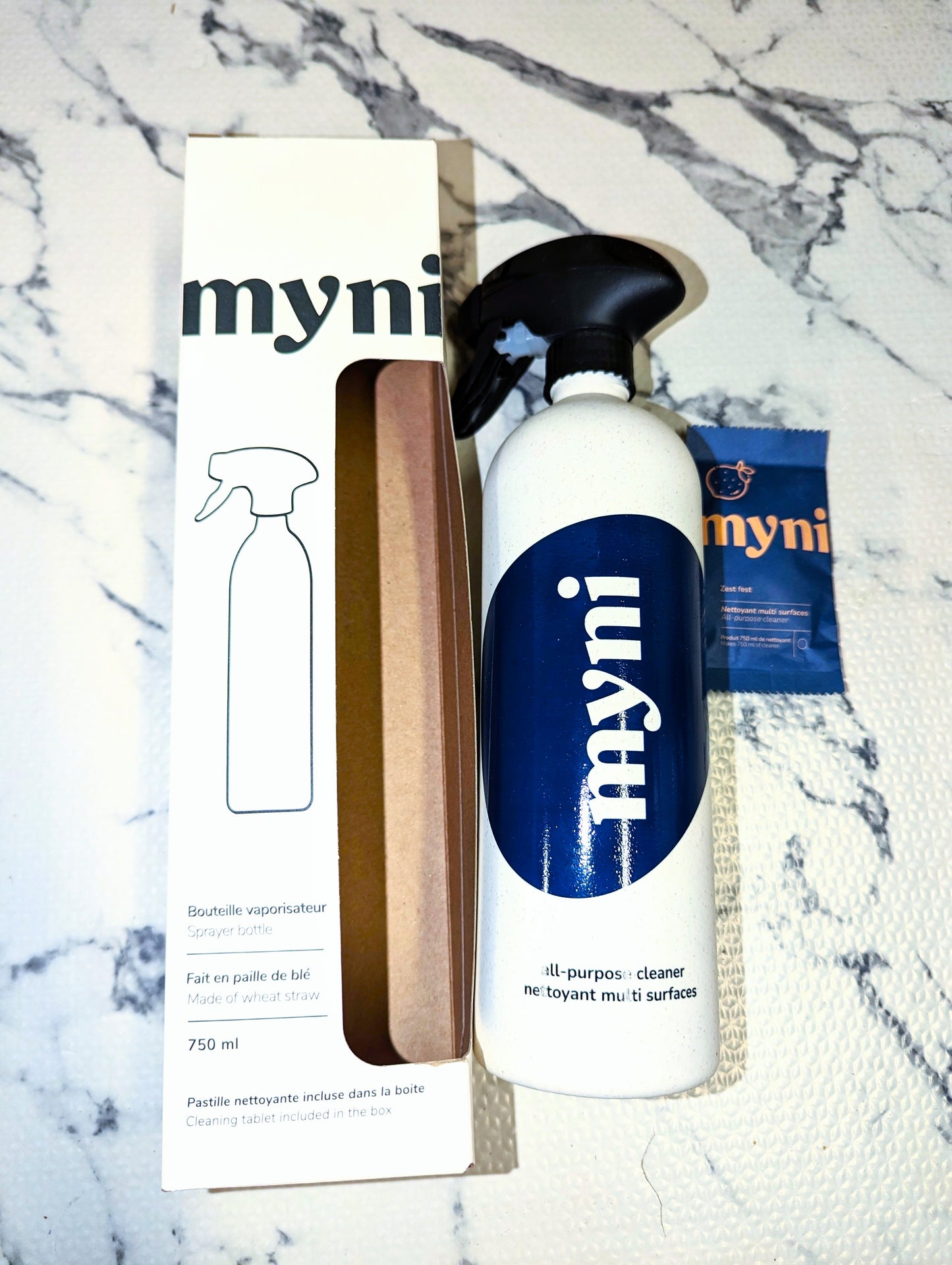 Myni Reusable Wheat Straw Spray Bottle and All Purpose Cleaning Pod