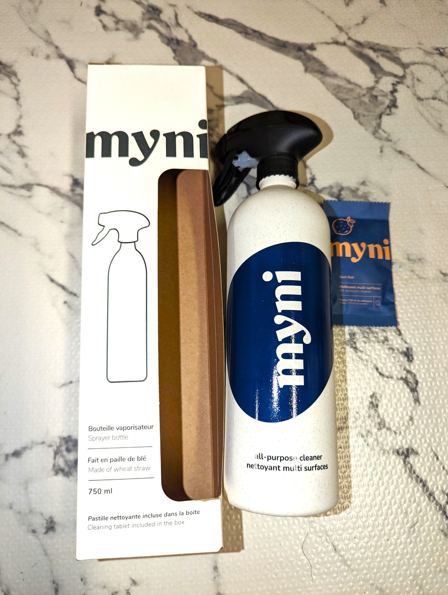 Myni Reusable Wheat Straw Spray Bottle and All Purpose Cleaning Pod
