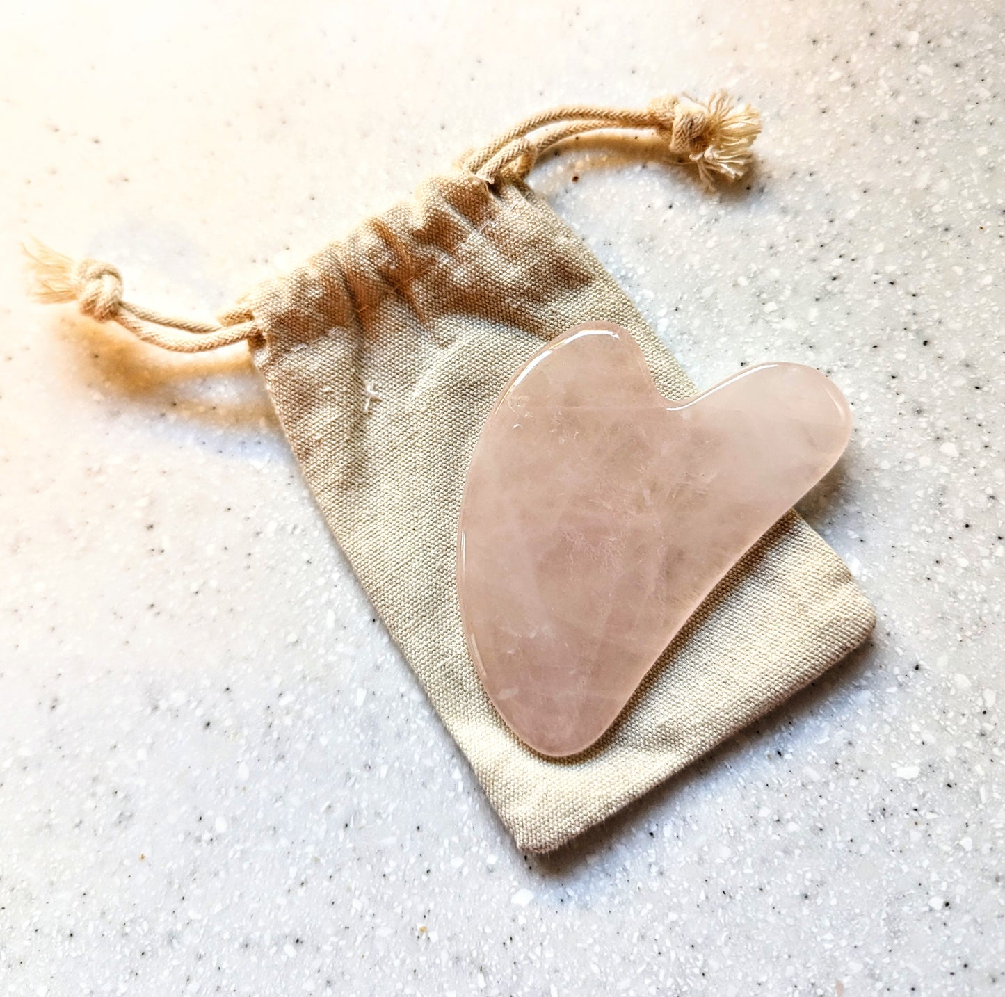 Gua Sha Rose Quartz Facial Massager