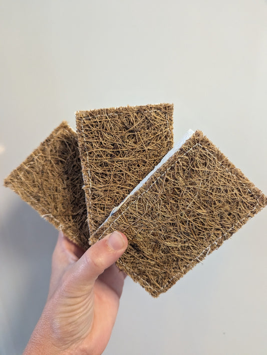 Coconut Fiber Plastic Free Cellulose Sponges-3 pack