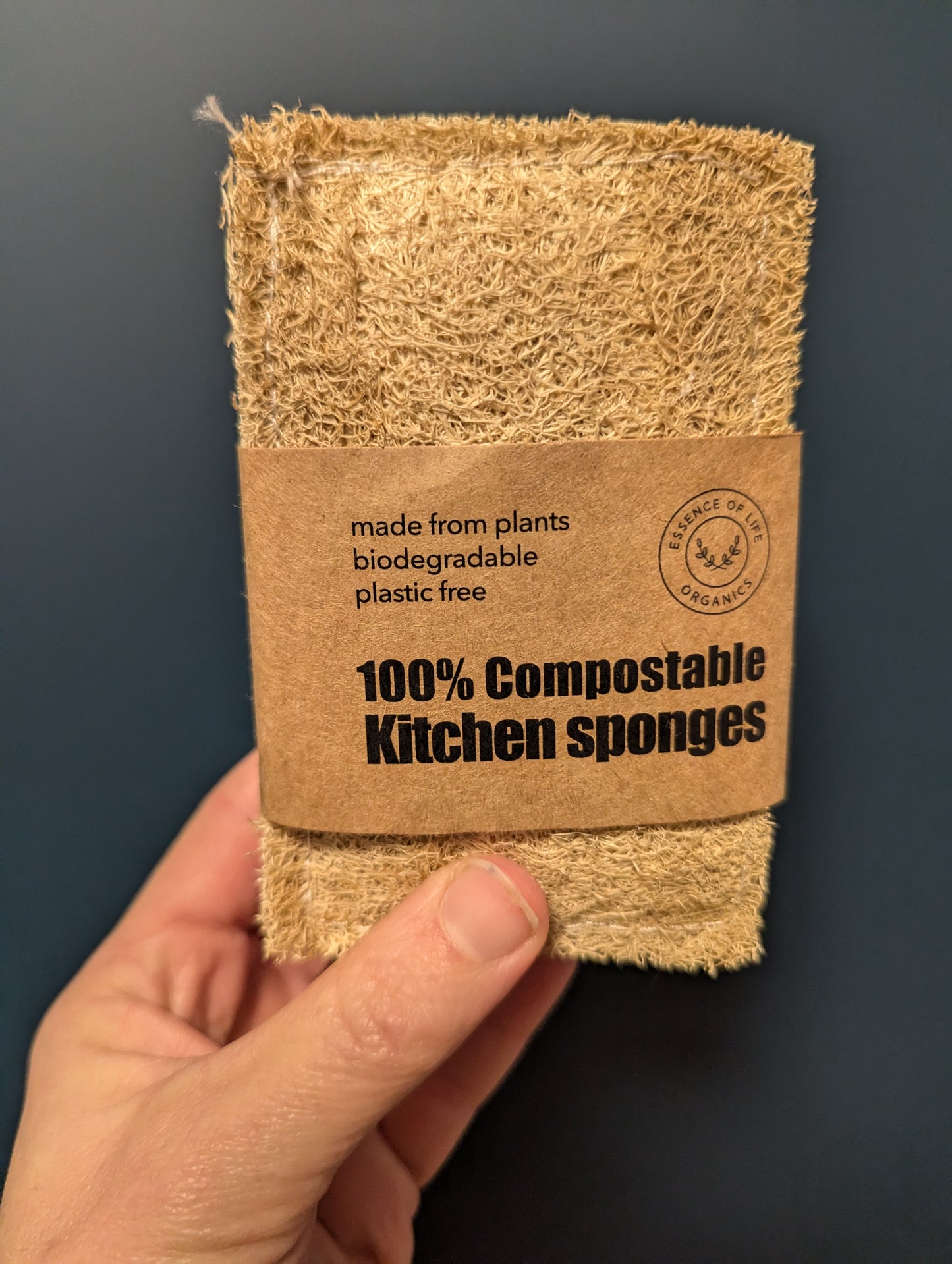 Essence Of Life Organics 100% Compostable Kitchen Sponges-2 pack