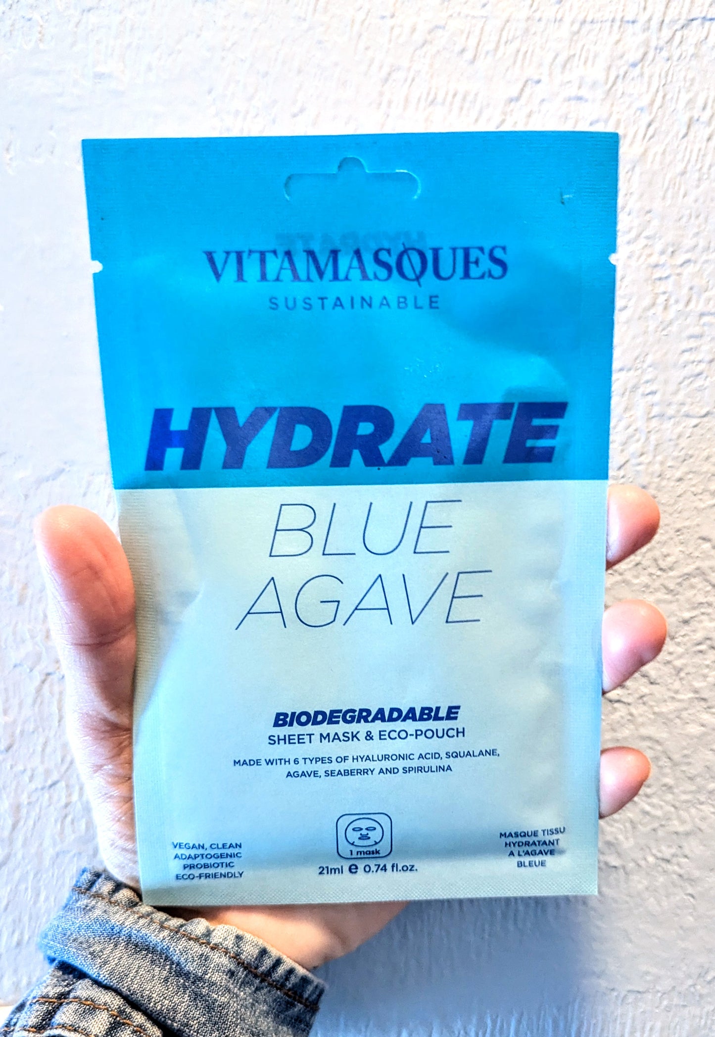 Vitamasqoues Biodegradable Sheet Mask- Hydrate With Blue Agave