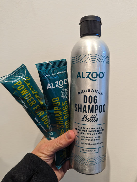 Alzoo Dog Shampoo Bottle and Powders Set