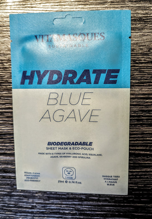 Vitamasqoues Biodegradable Sheet Mask- Hydrate With Blue Agave