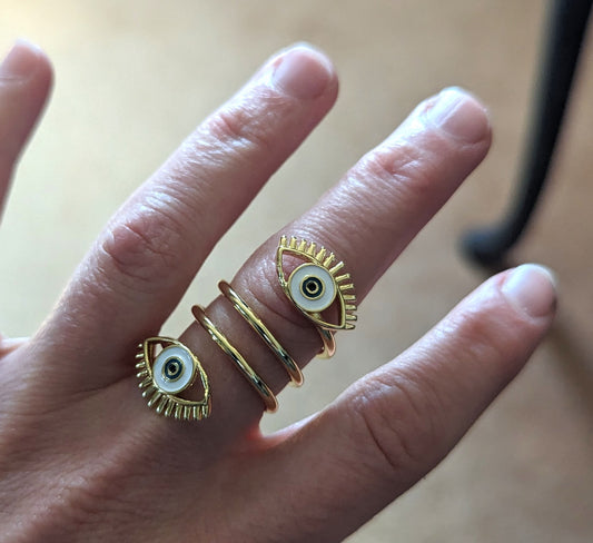 Evil Eye Adjustable Ring