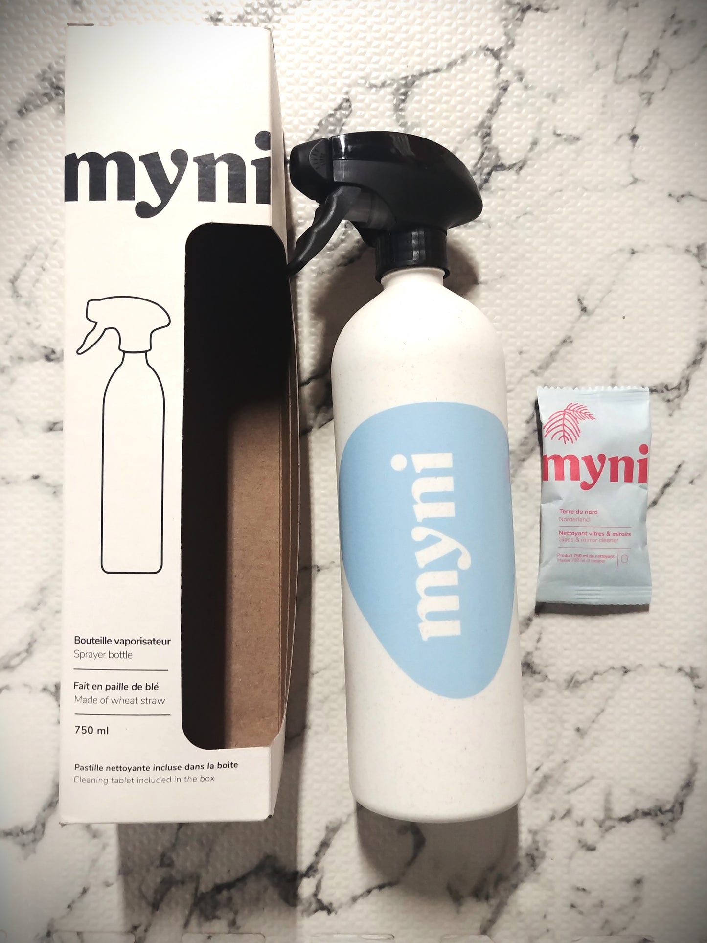 Myni Reusable Wheat Straw Bottle and Glass Cleaner Pod